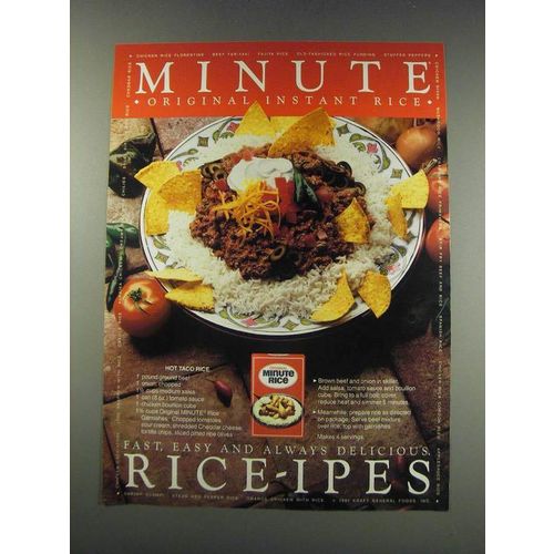1991 Minute Rice Ad - Hot Taco Rice recipe