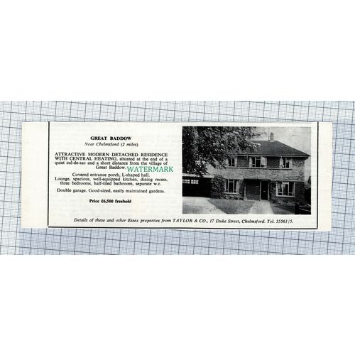 C4637) Great Baddow Essex House Sale Advert - 1964 Clip