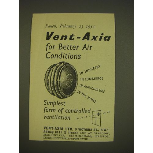 1955 Vent-Axia Ltd. Ad - Vent-Axia for better air conditions