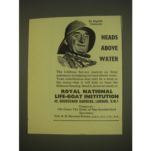 1955 Royal National Life-Boat Institution Ad - An English Coxswain