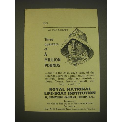 1955 Royal National Life-Boat Institution Ad - An Irish Coxswain