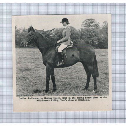 (5401) Deirdre Robinson on Horse Gretna Green Mid Sussex Riding Ditchling - 1969