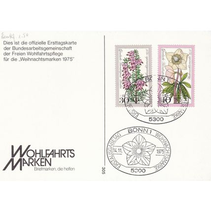 Berlin 1975 Wohlfahrts Marken Postcard FDI Bonn special cancel VGC