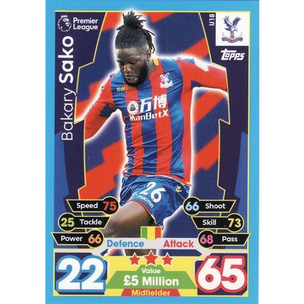 Match Attax 2017/2018 Extra U18 Bakary Sako Crystal Palace