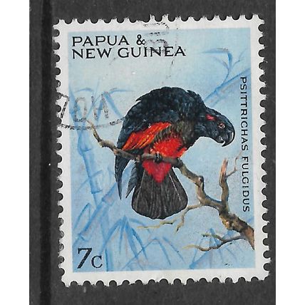 PAPUA NEW GUINEA 1967 CHRISTMAS PARROTS 7c PESQUETS PARROT SG 122 FINE USED