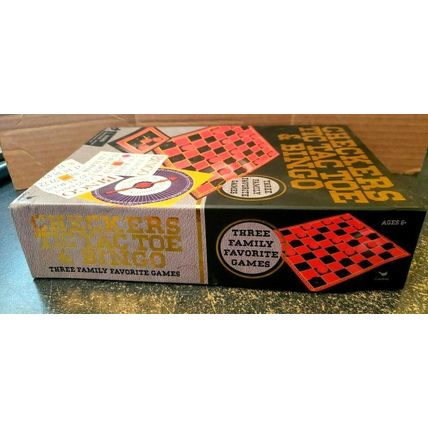 Cardinal 3 Family Games Checkers Tic Tac Toe Bingo Ages 6+