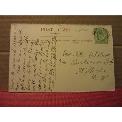 COVEHITHE CHURCH, SUFFOLK. used antique postcard by F. Frith 1908 pm /