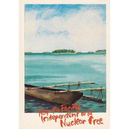 Keep The Pacific Nuclear Free Rowing Boat Painting Postcard