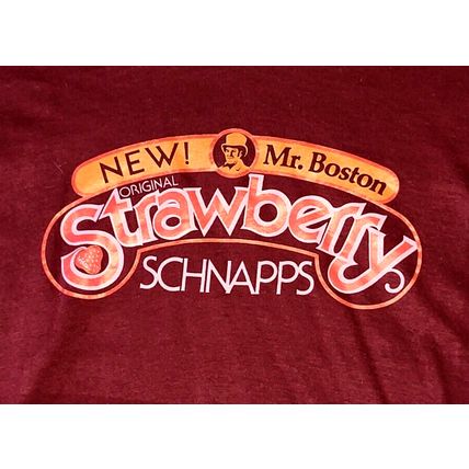 Strawberry Schnapps Single Stitch T-Shirt Advertising T-Shirt Maroon Men's XL