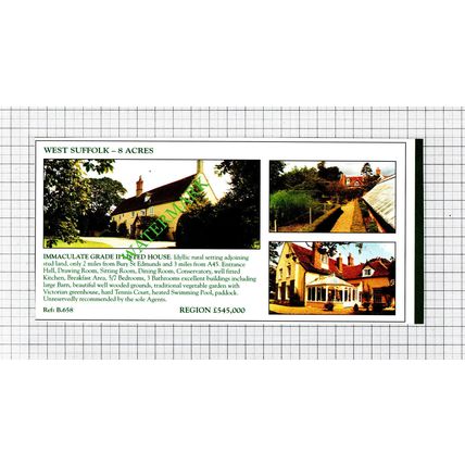 Bury St Edmunds Suffolk House Sale Advert - 1991 Cutting