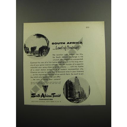 1953 South African Tourist Corporation Advertisement