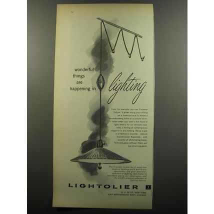1953 Lightolier Traveller Lighting Fixture Ad - Wonderful things are happening