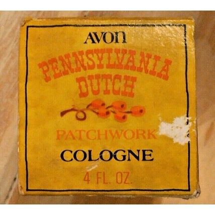 UNUSED Vintage Avon Pennsylvania Dutch Patchwork Cologne 4 Fl Oz Old Stock