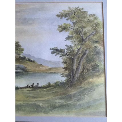 Original Watercolour Painting by J Baverstock Landscape Mounted & Framed