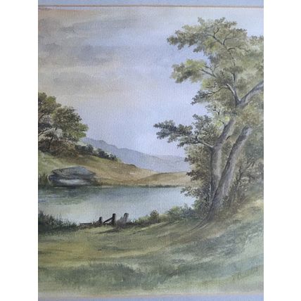 Original Watercolour Painting by J Baverstock Landscape Mounted & Framed