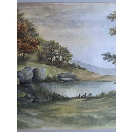 Original Watercolour Painting by J Baverstock Landscape Mounted & Framed