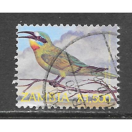 ZAMBIA BLUE CHEEKED BEE EATER BIRD USED SG895 895 SG CDS