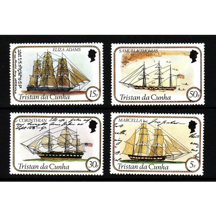 TRISTAN DA CUNHA 1982 SHIPS SG 341 / 344 SET 4 VALS U/M MINT