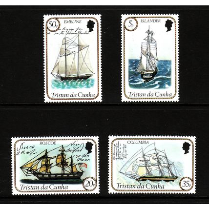 TRISTAN DA CUNHA 1983 SHIPS SET 4 VALS U/M MINT
