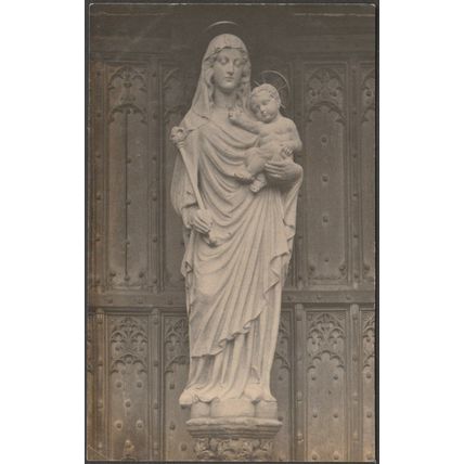 Virgin Mary and Child, Door of Lincoln Cathedral, c.1930 - Smith RP Postcard