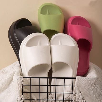 7cm High Heel Flat Slippers Summer Solid Color Non-slip Floor Home Shoes Outdoor
