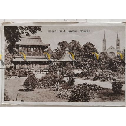 Chapel Field Gardens, Norwich, Poor Edges, Rare Postcard, 1936