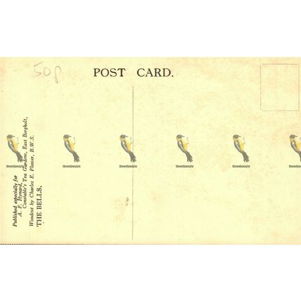 Bells, Constables Tea Gardens, East Bergholt, Suffolk, Wood Cut Postcard