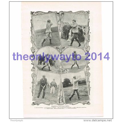 Well Known Golfers, Book Illustration (Print), c1907