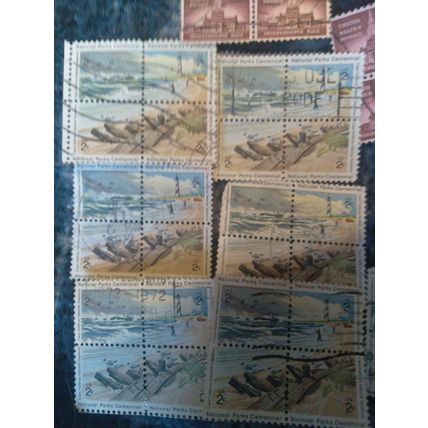 62 2x2 Blocks 248 7 Varieties Stamps USA Used Lot Vintage 50+Years Old Low Price