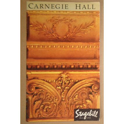 Barbara Bonney, Soprano & Warren Jones, Piano - Carnegie Hall Stagebill Oct,1993
