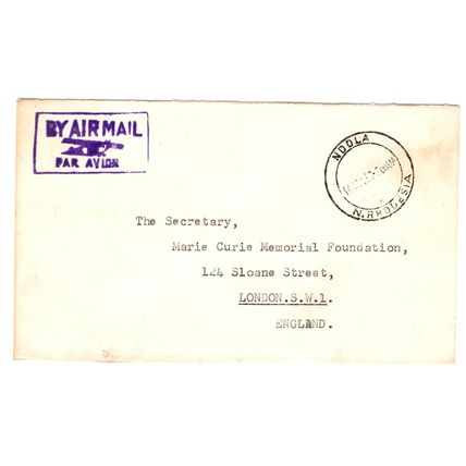 Northern Rhodesia Air Mail 1963 Stampless Cover NDOLA to London
