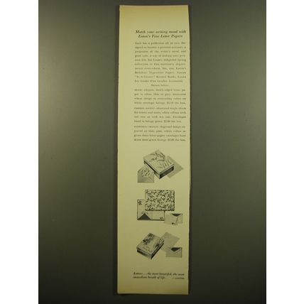 1961 Eaton's Fine Letter Papers Ad - Match your writing mood