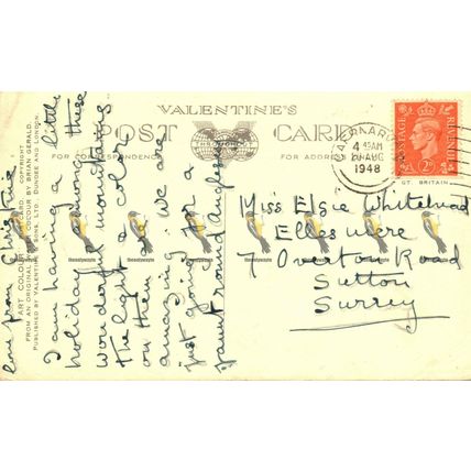 Gwynant Valley, Wales, A893 Valentine's Art Colour Postcard, 1948
