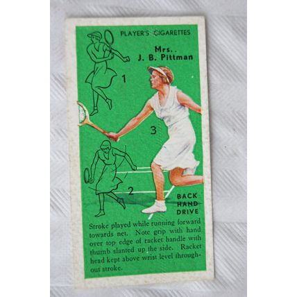 1936 Players Tennis No. 23 Backhand Drive, Mrs J. E. Pittman