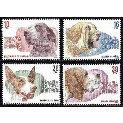 España. 1983. Mi # 2594 / 97. Spanish breed dogs