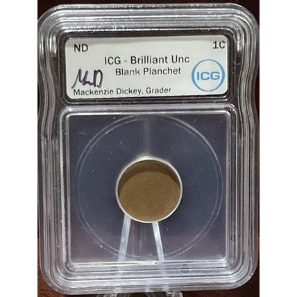 ICG Brilliant Unc Blank Planchet Penny