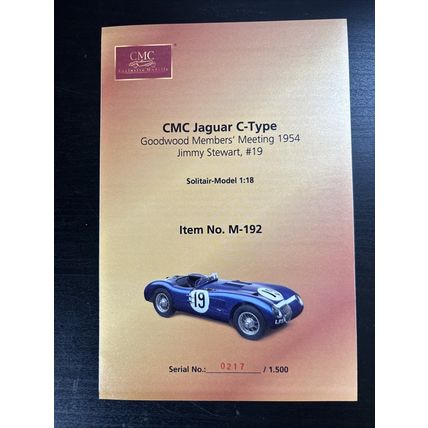 CMC M-192 Jaguar C-Type Goodwood Members Meeting 1954 Jimmy Stewart #19 - MINT