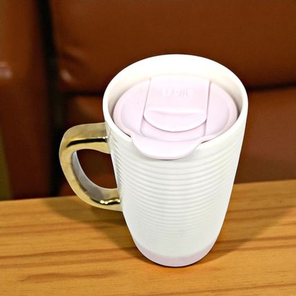 Ello Jane 18oz Ceramic Travel Mug with Handle, Splash-Resistant Slider Lid Pink