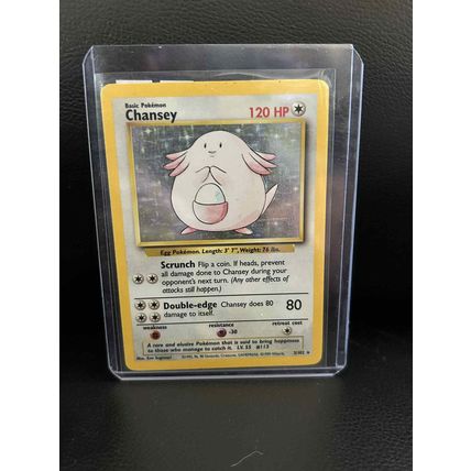 Chansey - 3/102 - Holo Rare - Unlimited Edition Base Set Pokemon Trading Card