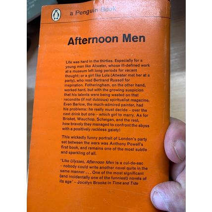1963 ANTHONY POWELL "AFTERNOON MEN" PENGUIN #1964 PAPERBACK BOOK (P2)