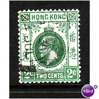 HONG KONG 1921 2c BLUE GREEN SG 118 FINE USED