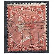 1862 SG79 4d Bright Red Fresh Colour Fine Used "TD" . . .