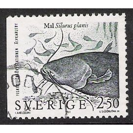 Fa 1666: 2 Kr. 50 multicoloured Rare Fresh Water Fish: Wels.