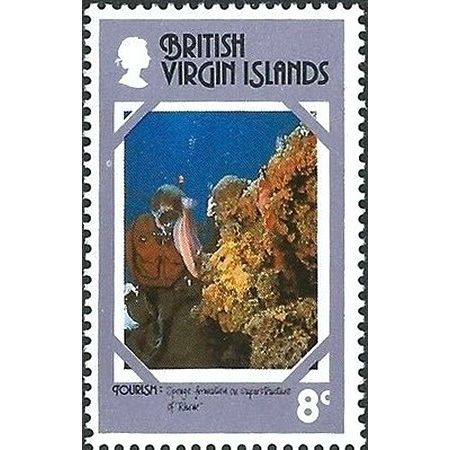 BVI Virgin QEII 1978 Tourism 8c Sponge Unmounted Mint NHM SG 376 stamp Rhone