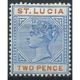 St Lucia 1898 SG45 2d Ultramarine & Orange Mounted Mint..