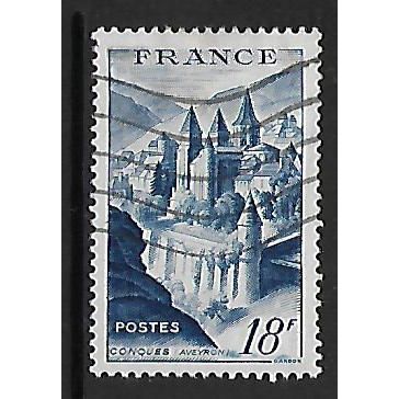 FRANCE 1947 18F BLUE CONQUES ABBEY SG 1022 FINE USED#2