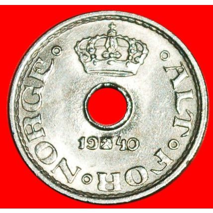 Ⰶ SUPERB CONDITION: NORWAY ★10 ORE 1940 UNC MINT LUSTRE! ★LOW START★ NO RESERVE!