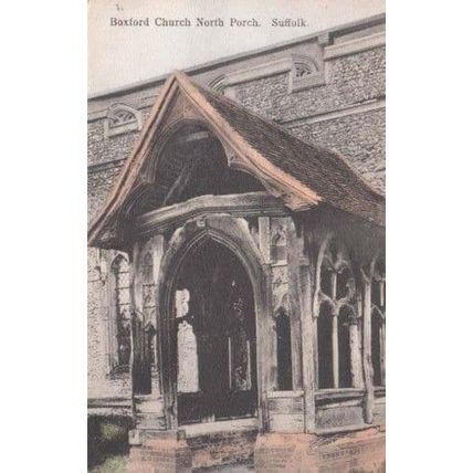 Boxford Church Porch Suffolk Vintage Antique Postcard