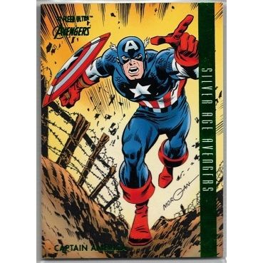 2022 FLEER ULTRA AVENGERS SILVER AGE ' GREEN FOIL ' card # 103 CAPTAIN AMERICA