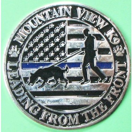 Mountain View, NJ K-9 Unit. Challenge Coin. 1.75". 56b.